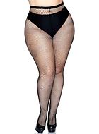 Strumpfhose, Netz, Naht hinten, Plus Size